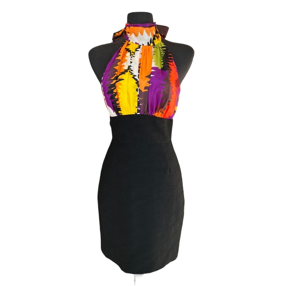 TRINA TURK Tie At Neck Colorful Graphic Dress Women’s Size 2